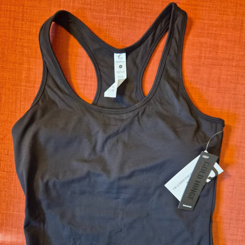Gold Hinge Black Essential Full Length Racerback M